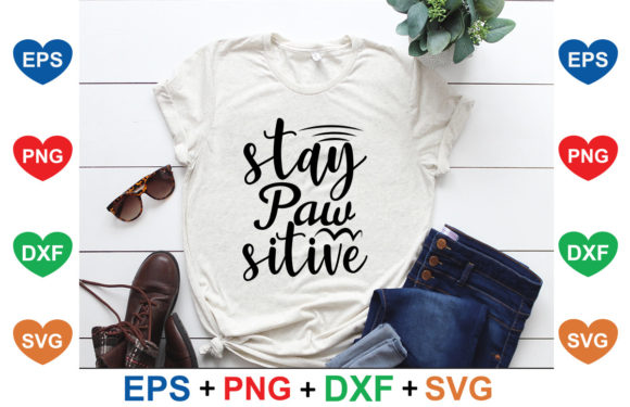 Cat Svg Design Stay Paw Sitive Review
