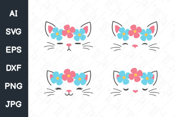 Cute Cat SVG Kitten Face for Embroidery Projects