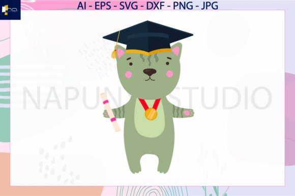 Graduation Animals Cat SVG Review for Embroidery Projects