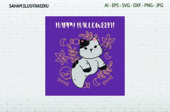 Halloween Card Party Ghost Cat Svg Review