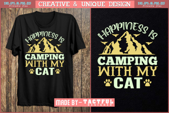 Happiness is Camping with My Cat Svg Png