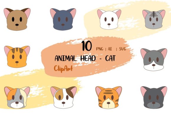 Vector Animal Head ClipArt - Cat SVG Review